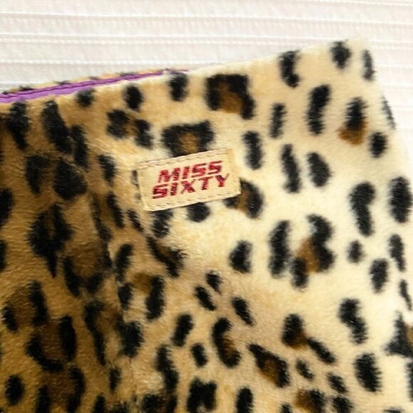 MISS SIXTY LUXURY VINTAGE FAUX FUR LEOPARD HIGH RISE PENCIL SKIRT - M - Picture 6 of 10